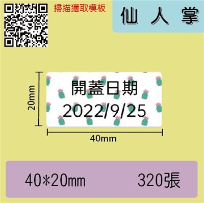 花色貼紙 -仙人掌40*20